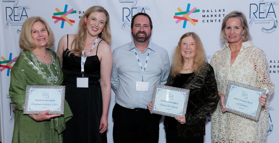 Pam Hammond, Kelly Jean Cooney and Joe Collins of Paddington Family of Stores; Carol Schroeder of Orange Tree Imports and Alison Dodson of A. Dodson's