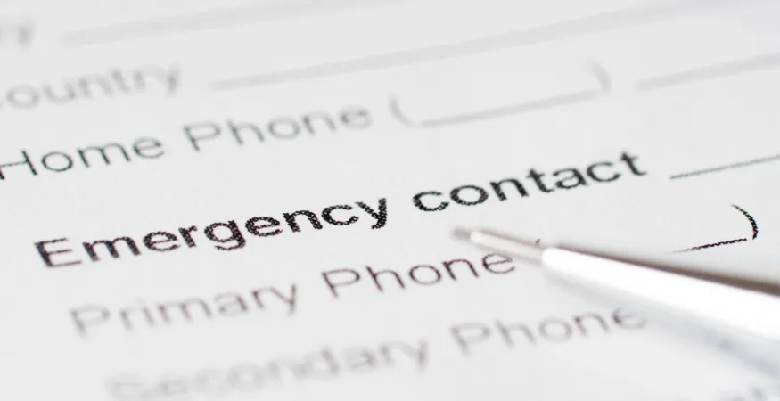emergency contact line on a form