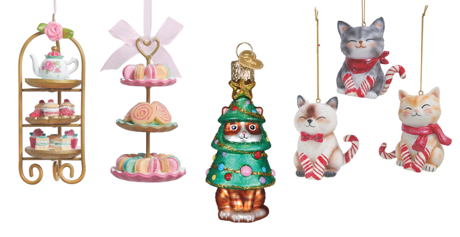 Ornaments by Kurt Adler and Old World Christmas