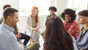 group of adults having a meeting