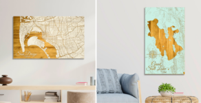 Fire & Pine handcrafted wooden city maps
