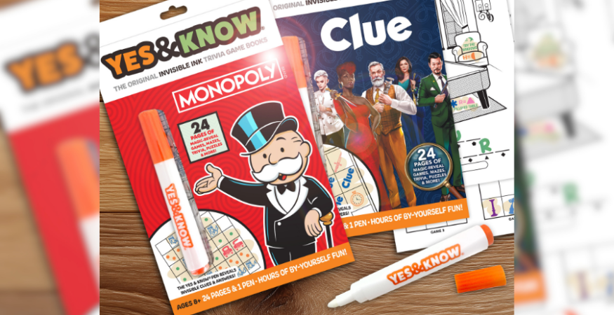 Monopoly and Clue Yes & Know Invisible Ink Triva Books